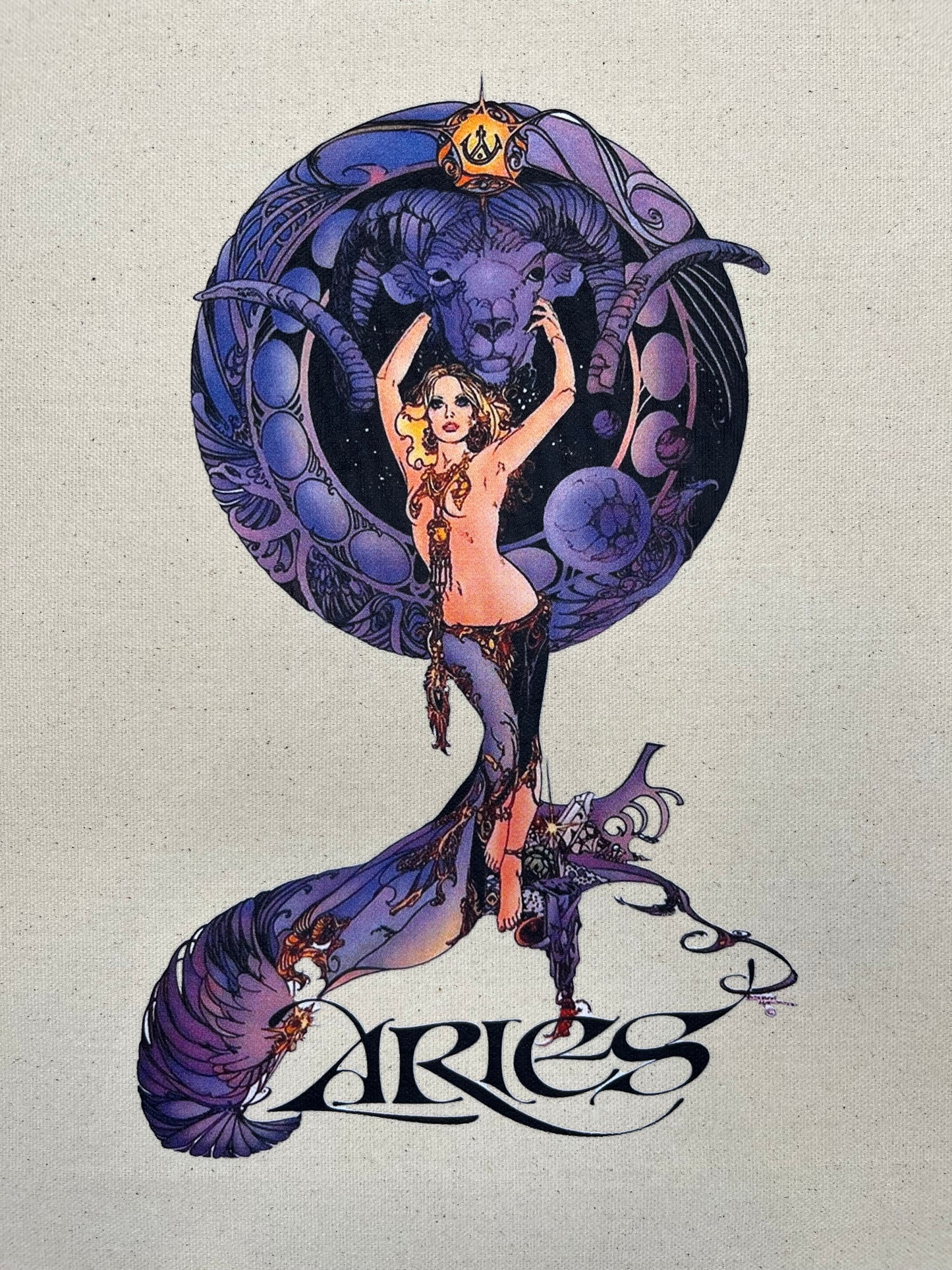 Planet Sleaze Zodiac Canvas Tote Bags Aries
