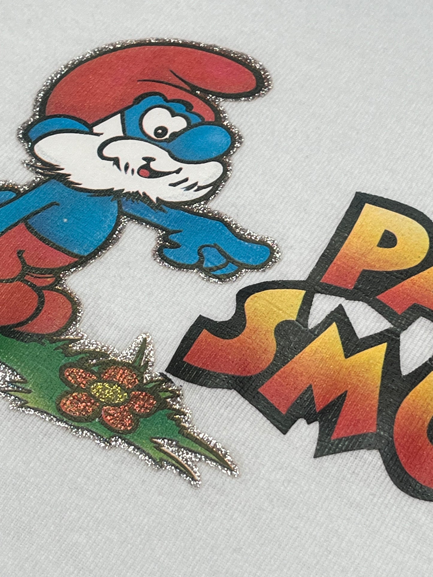 Glitter, Papa Smurf Women's XS Raglan