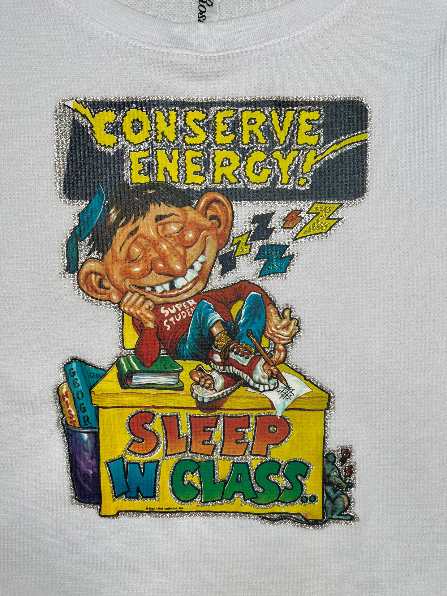 Glitter Sleep in Class Cropped Thermal