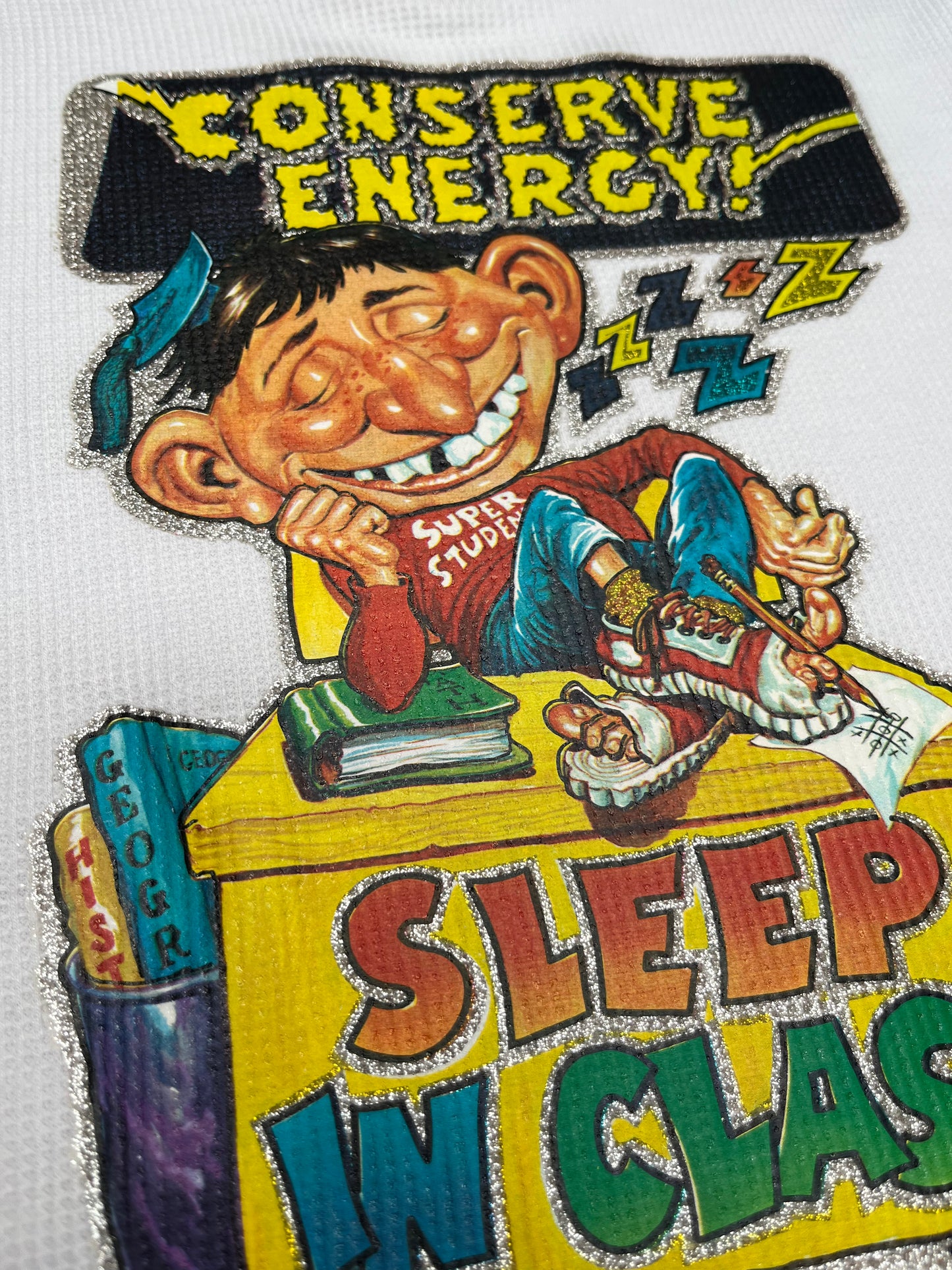 Glitter Sleep in Class Cropped Thermal