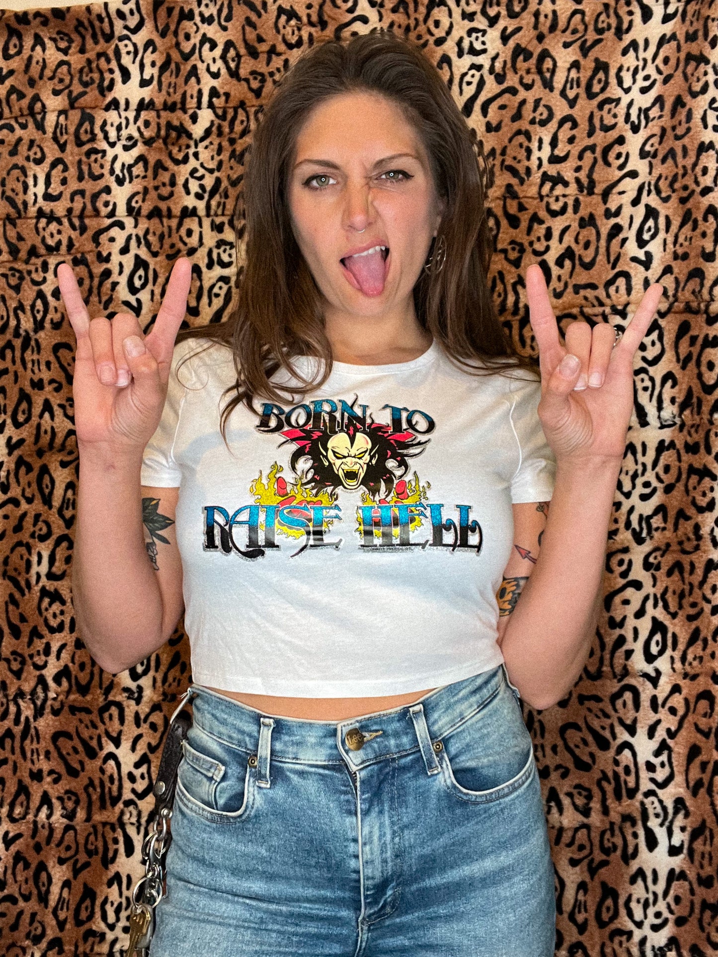 Born To Raise Hell Cropped Tee