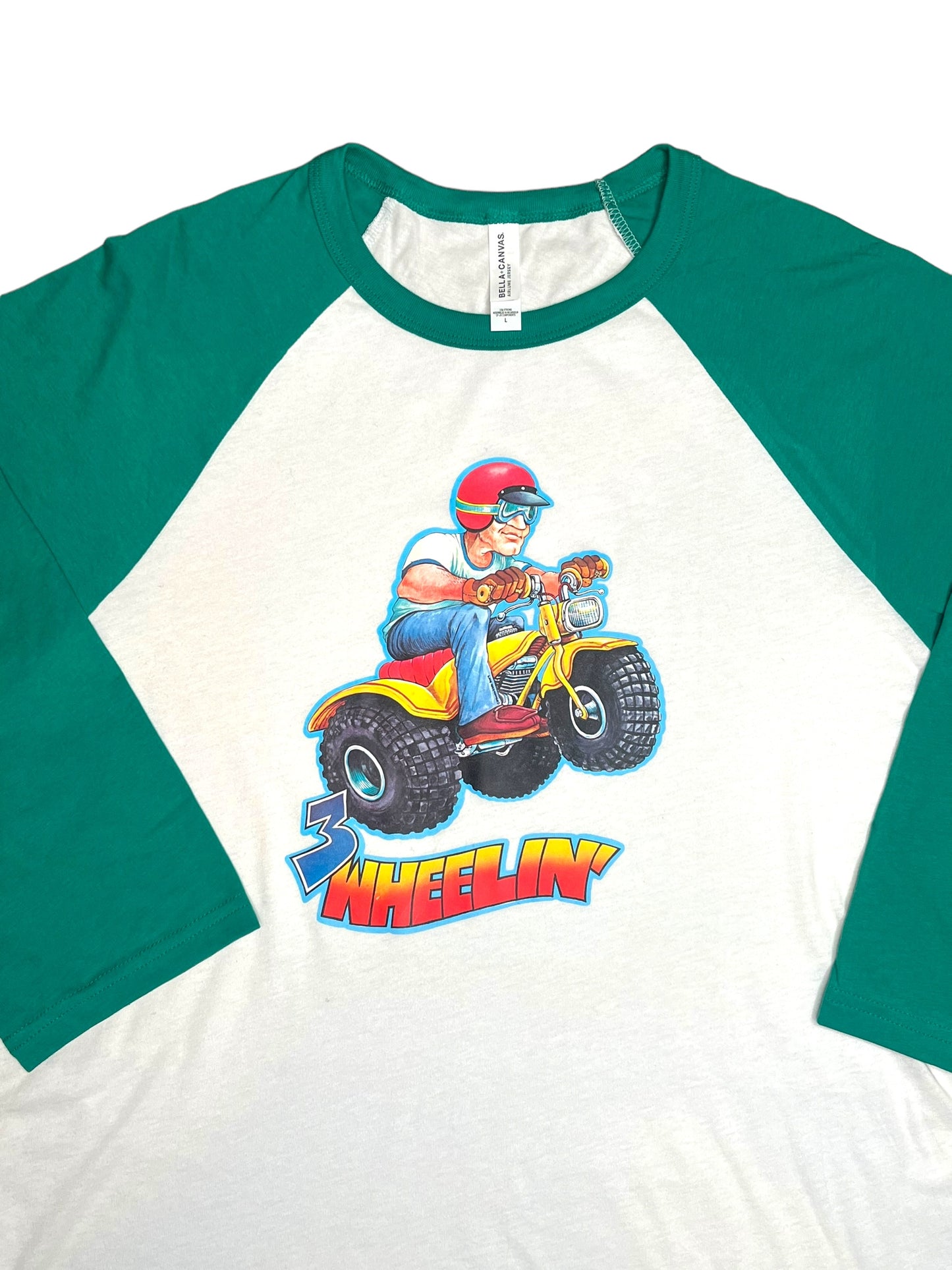 Three Wheelin' Raglan Men's Size L
