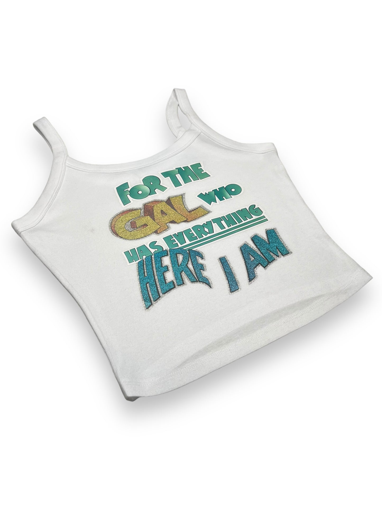 Glitter, Here I Am Tank Women's M