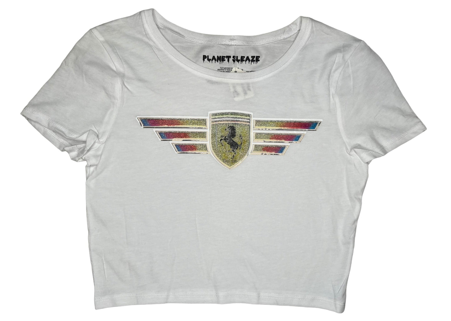 Glitter Ferrari Cropped Tee