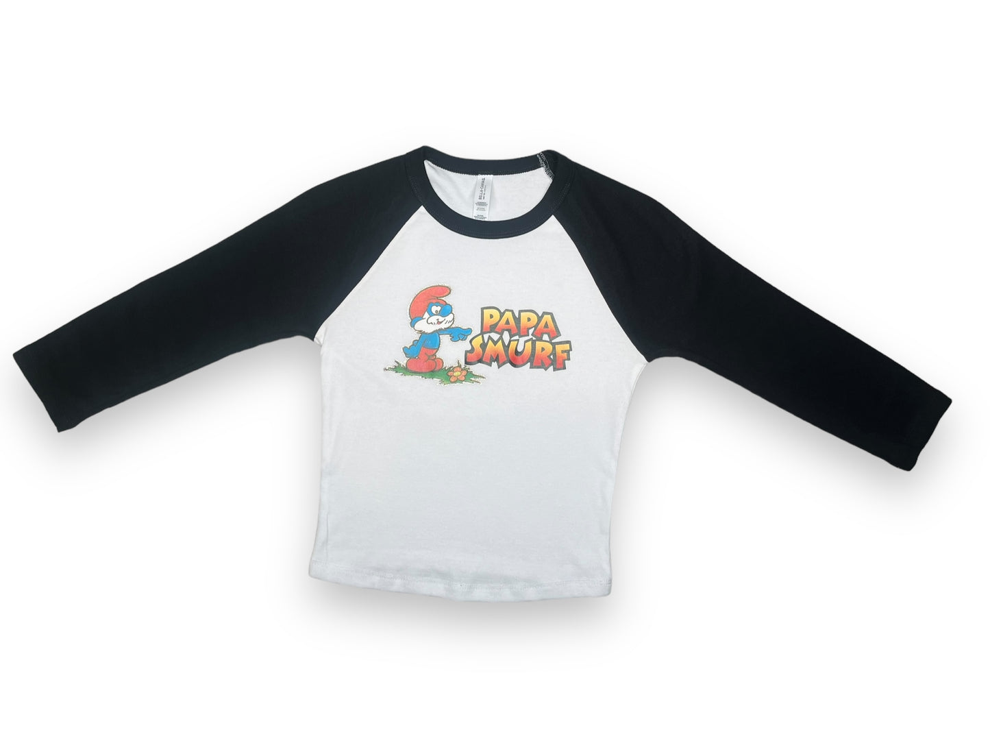 Glitter, Papa Smurf Women's XS Raglan