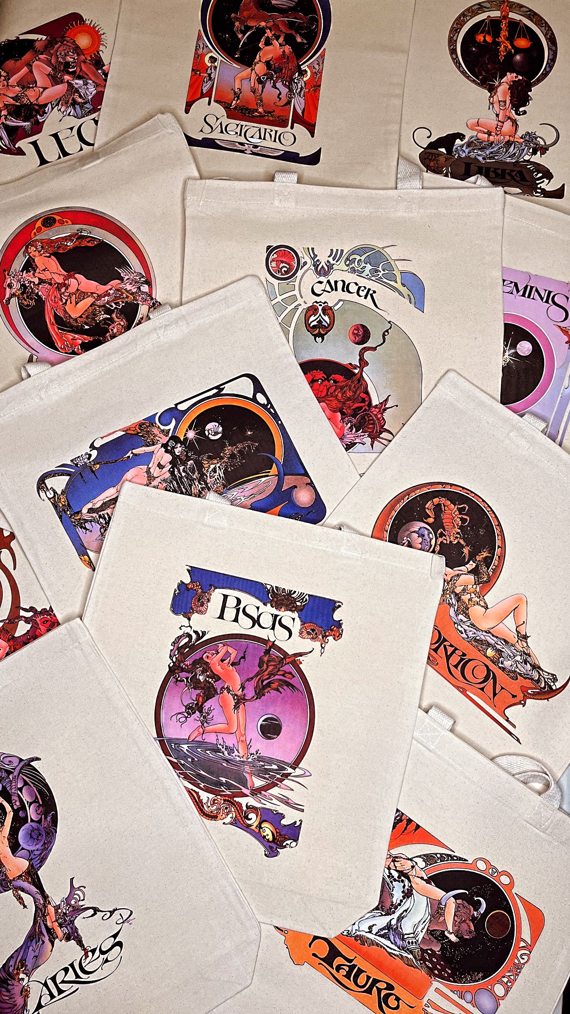 Planet Sleaze Zodiac Canvas Tote Bags
