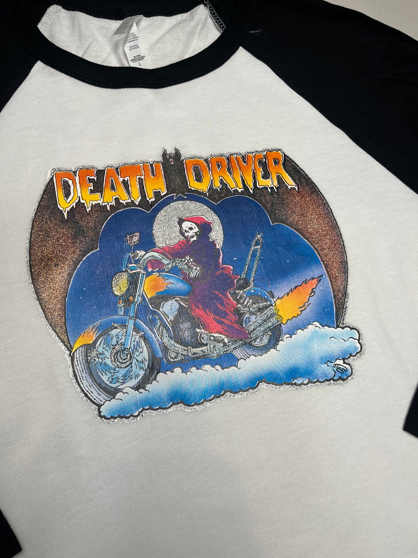 Glitter Death Driver Raglan Men's Large