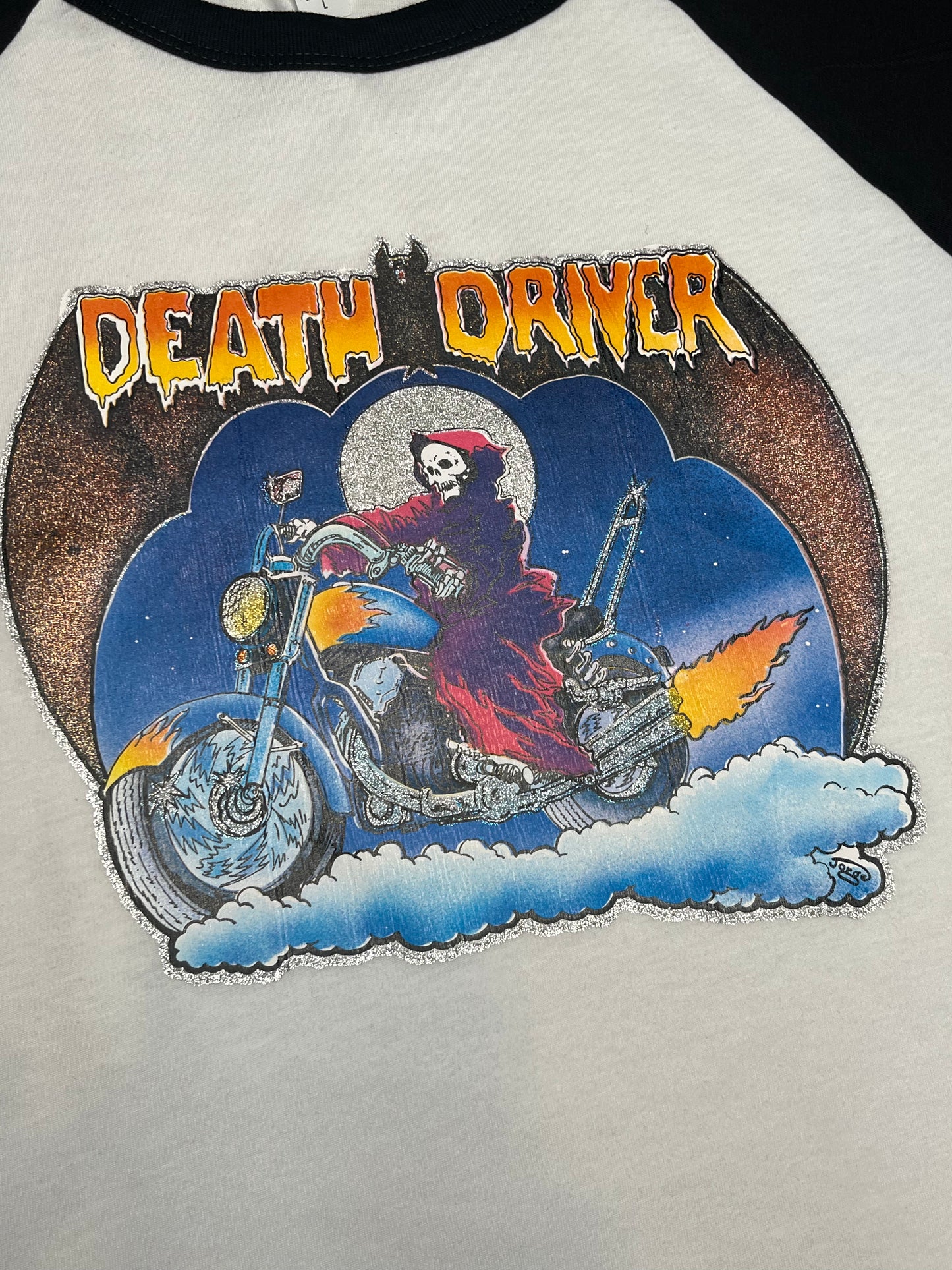 Glitter Death Driver Raglan Men's Large