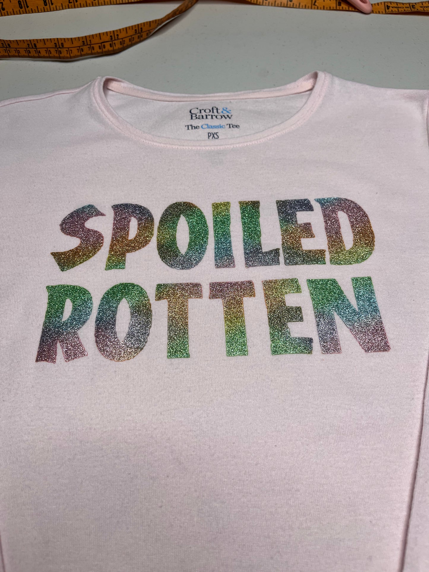 Glitter, Spoiled Rotten Cropped Boxy Long Sleeve Size XS