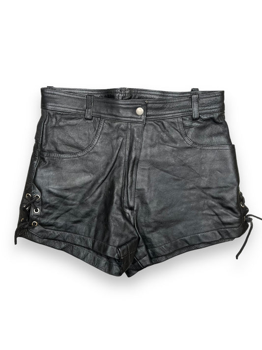 Leather Lace Up Shorts