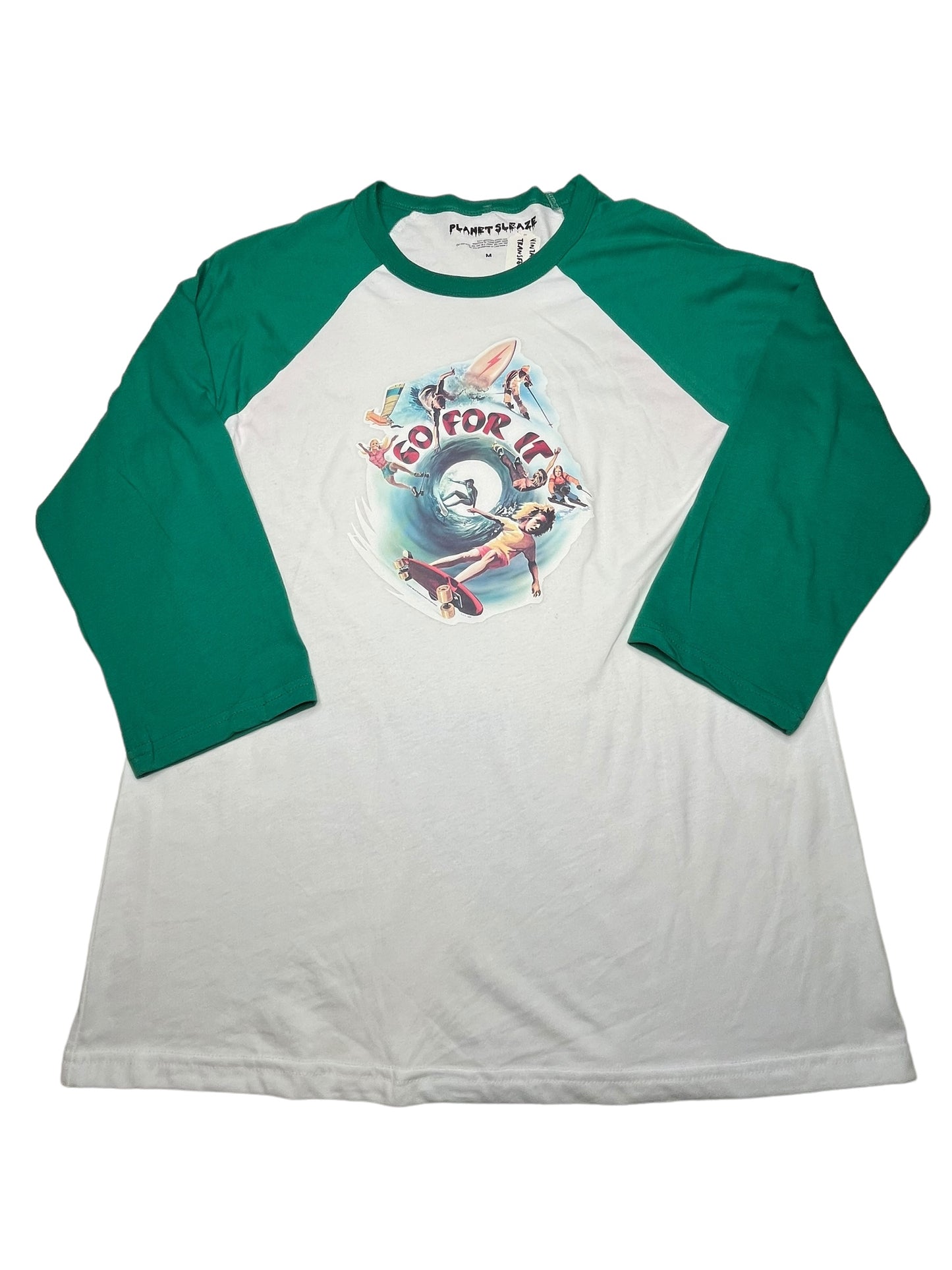 Go For It Green Raglan Size Men's M