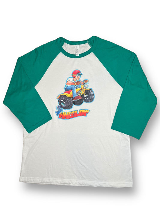 Three Wheelin' Raglan Men's Size L