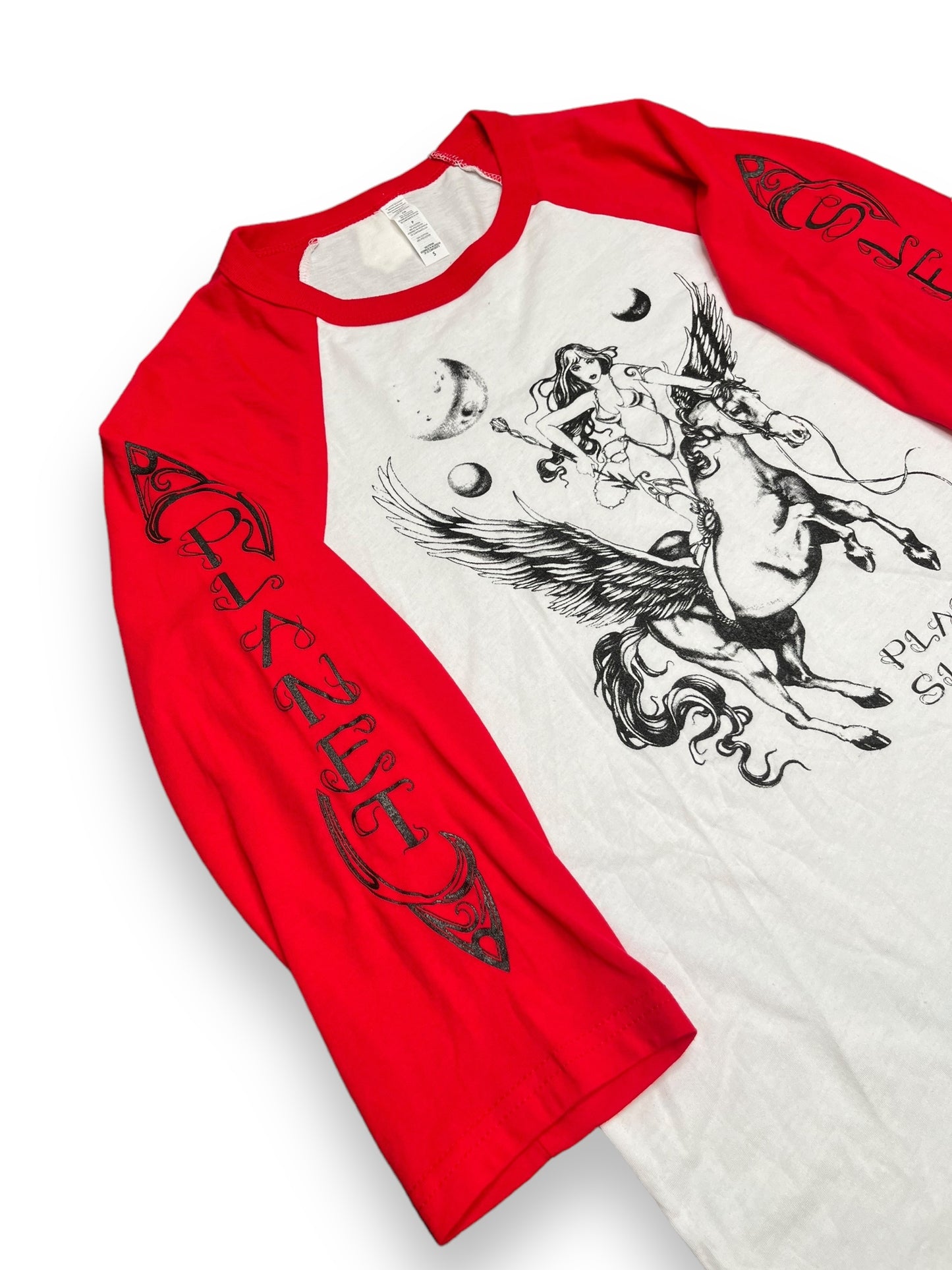 Warrior Babe on Red Raglan S