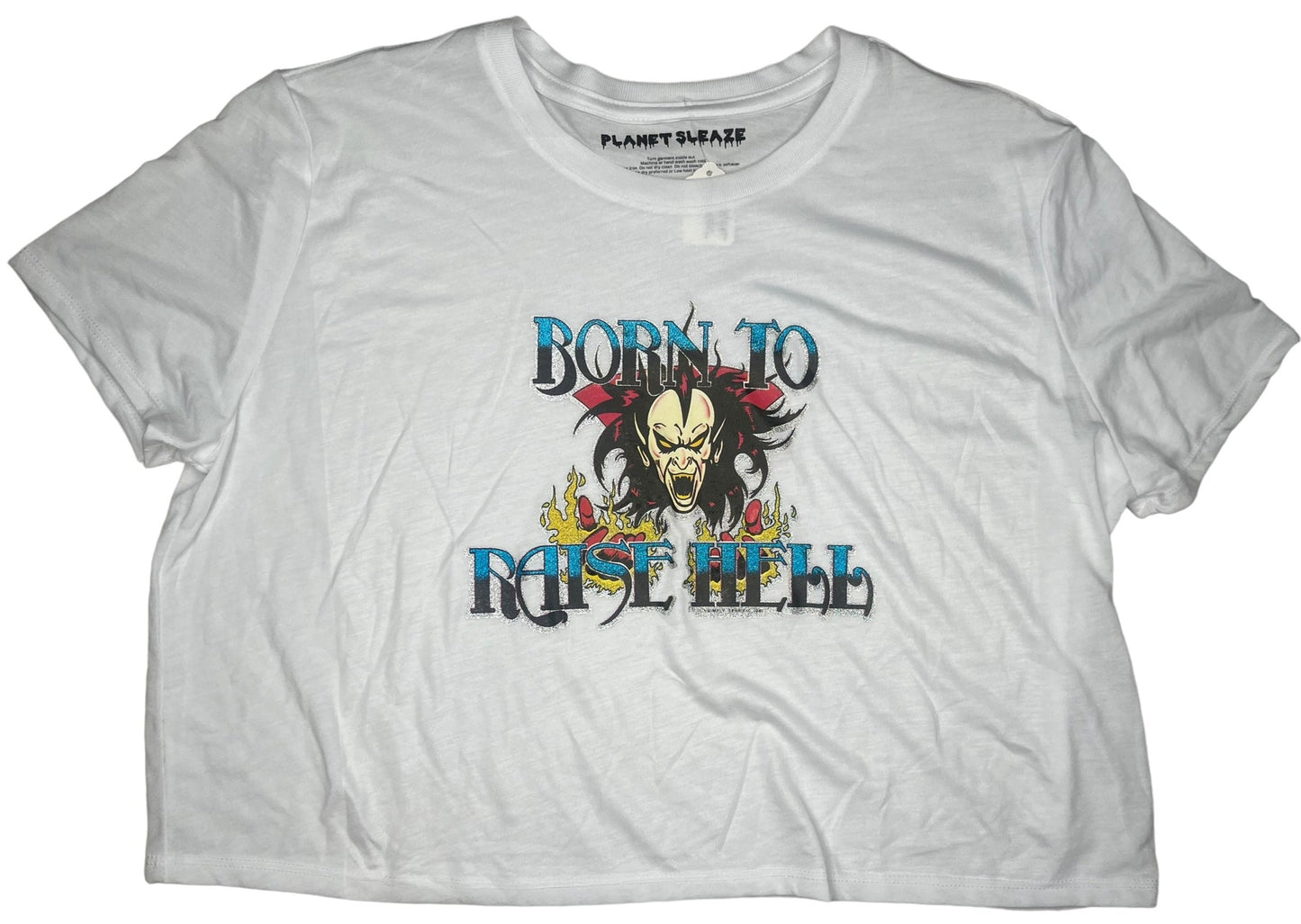 Born To Raise Hell Cropped Tee Loose