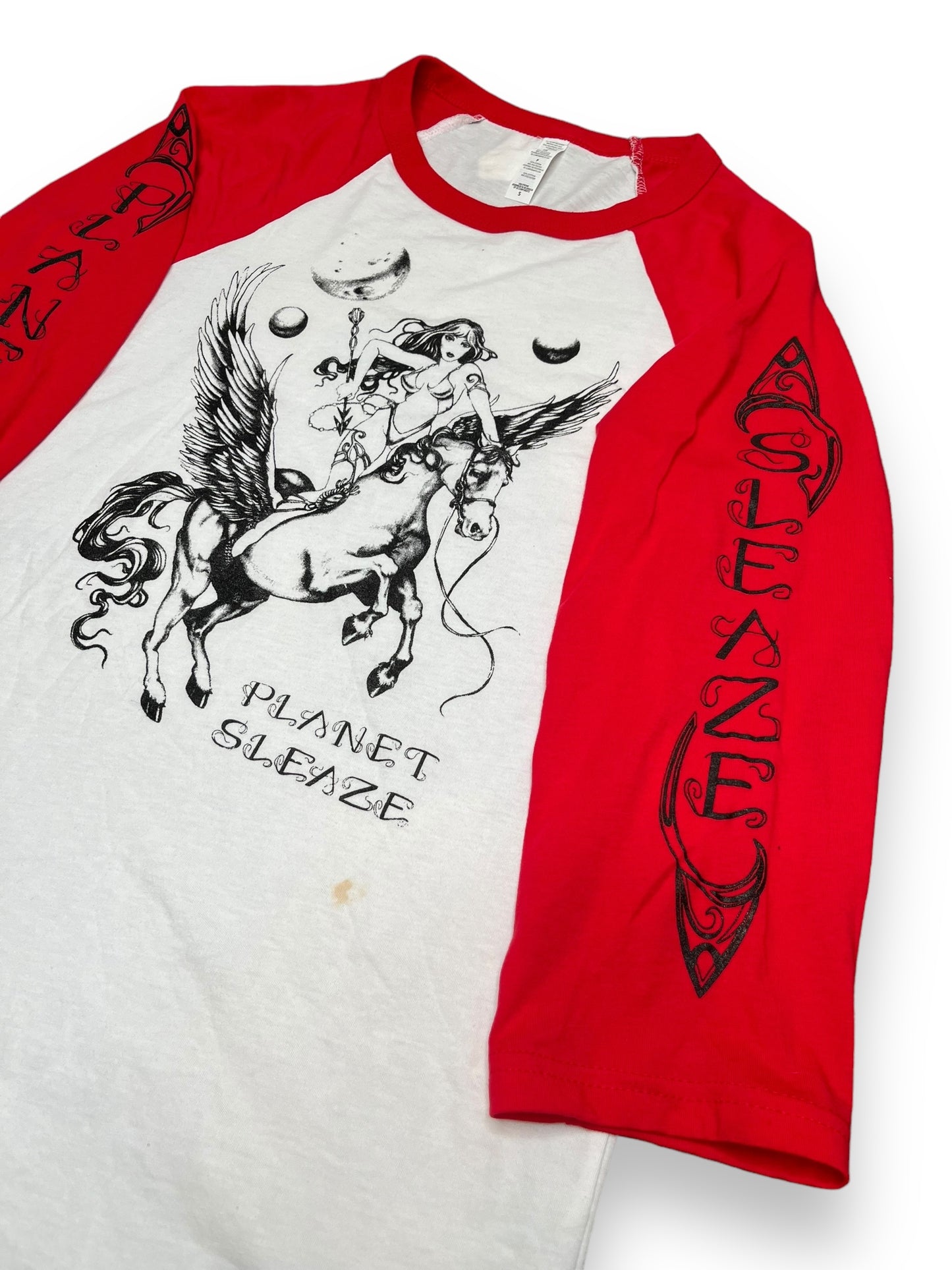 Warrior Babe on Red Raglan S