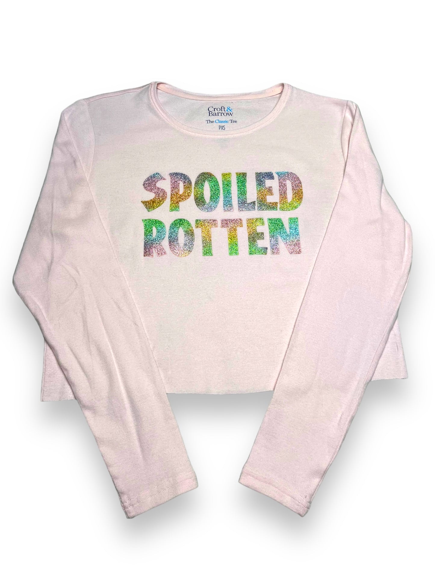 Glitter, Spoiled Rotten Cropped Boxy Long Sleeve Size XS