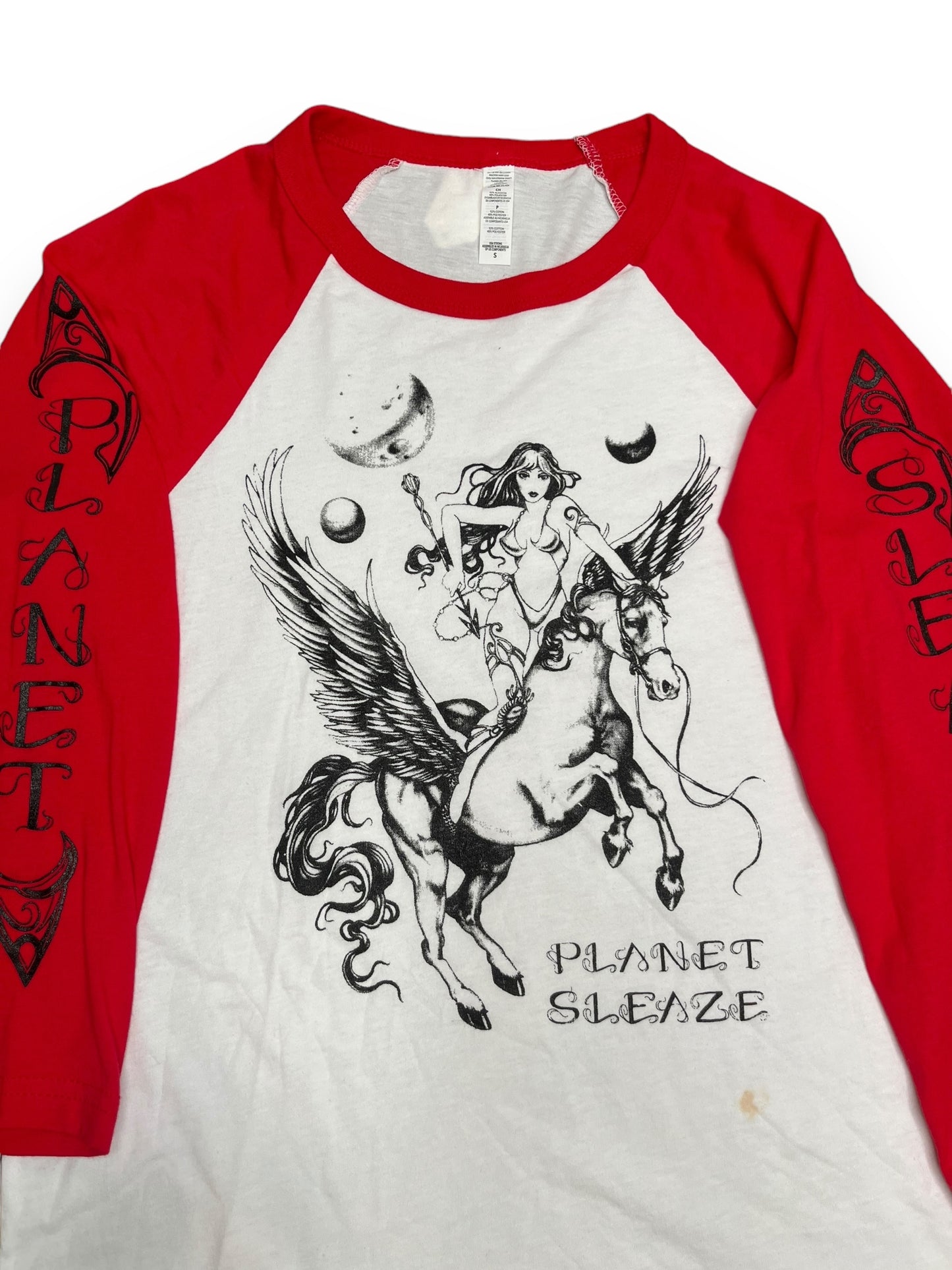 Warrior Babe on Red Raglan S